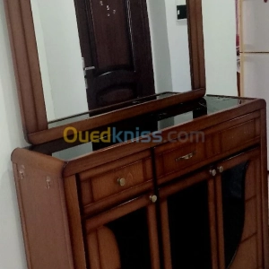 Meuble à chaussures en bois avec grand miroir | Boumerdès - Algérie | Dir L’affaire